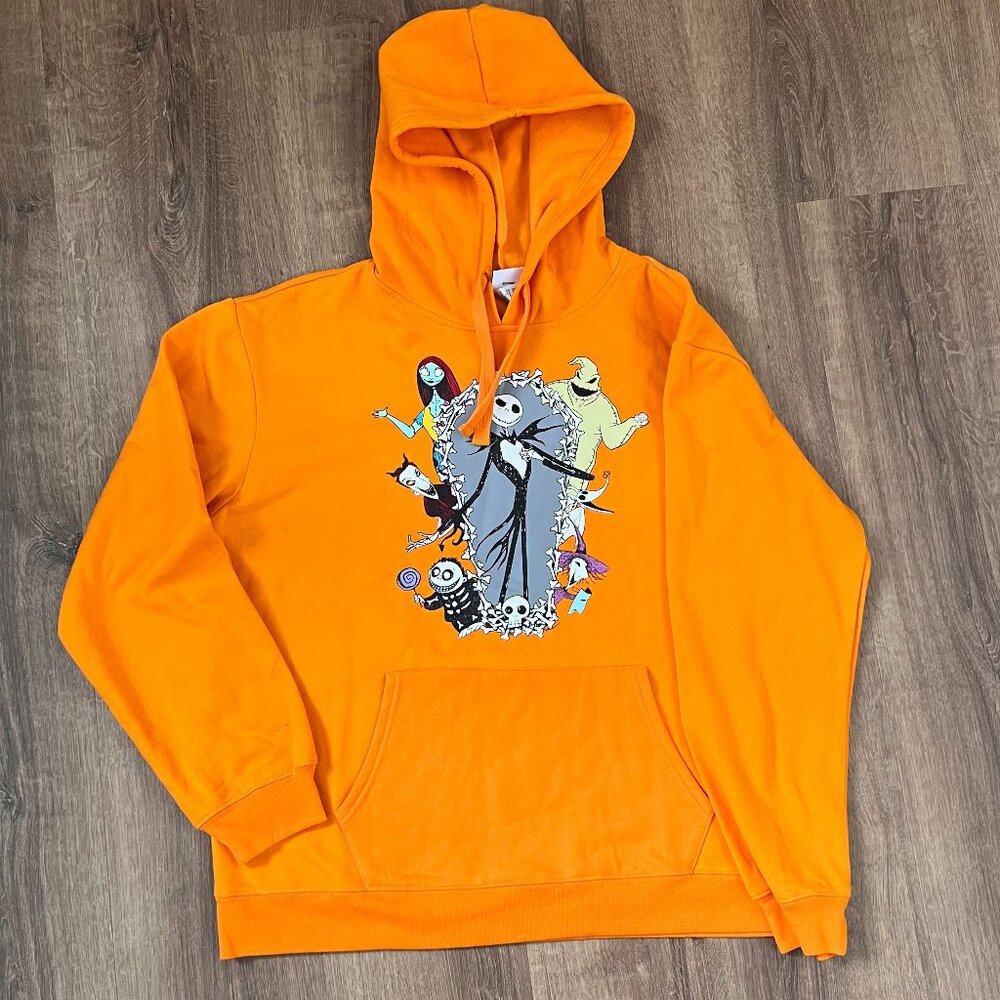 Disney Nightmare Before Christmas Jack Skellington Orange Hoodie Sz XXL